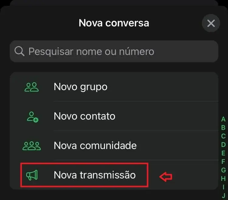 listas de transmissão